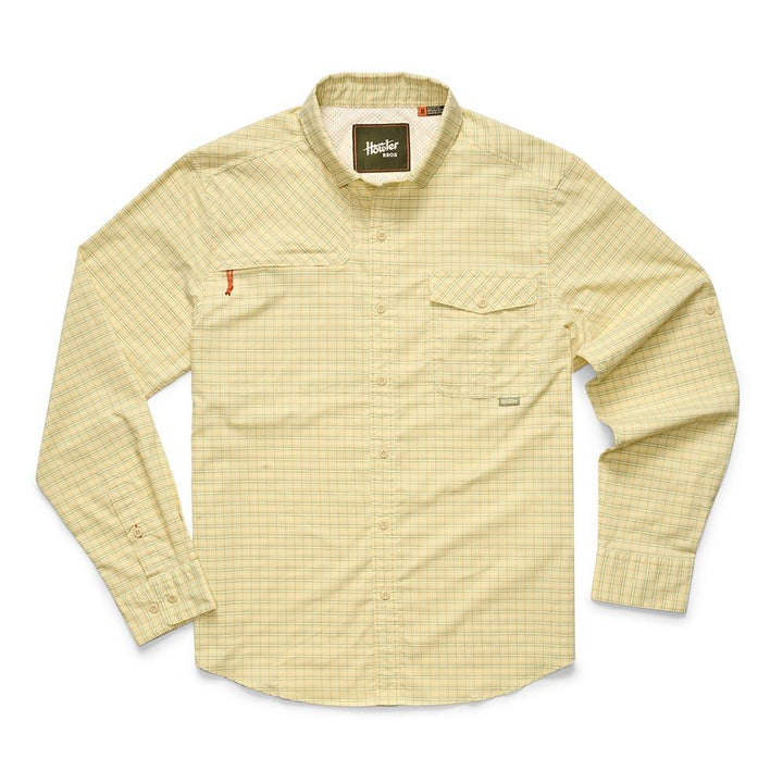 Howler Brothers Matagorda Long Sleeve Shirt Mens in Trader Plaid Dawn