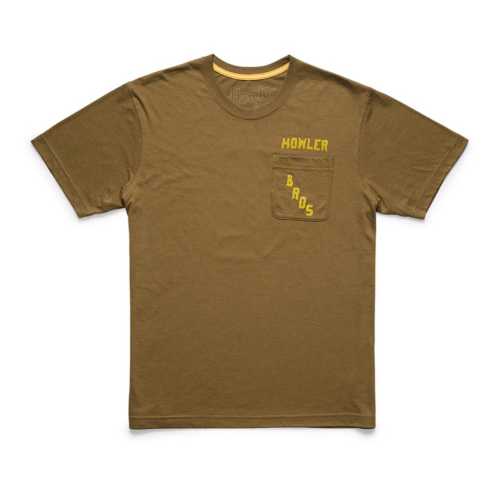 Howler Brothers Prickly Pear Pocket TShirt Mens in Ivy Green