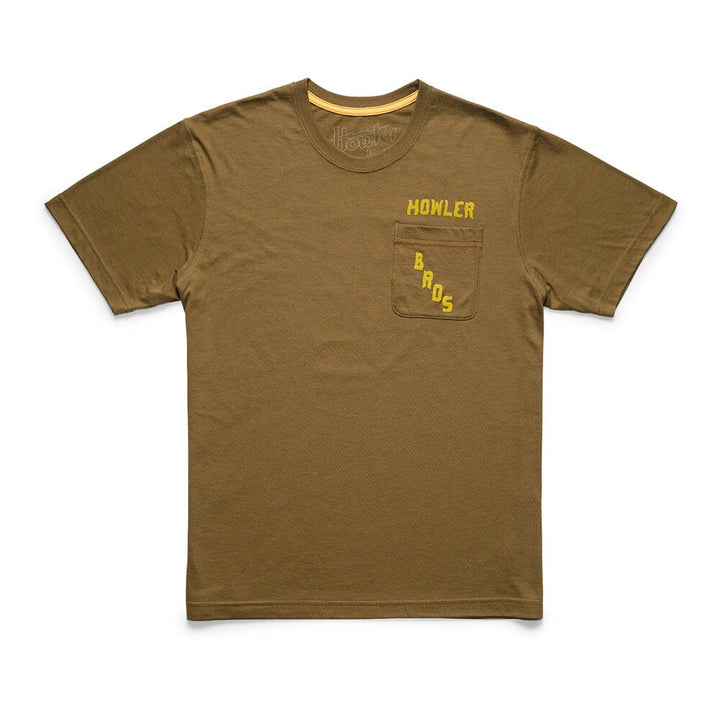 Howler Brothers Prickly Pear Pocket TShirt Mens in Ivy Green
