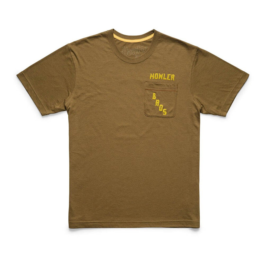 Howler Brothers Prickly Pear Pocket TShirt Mens in Ivy Green