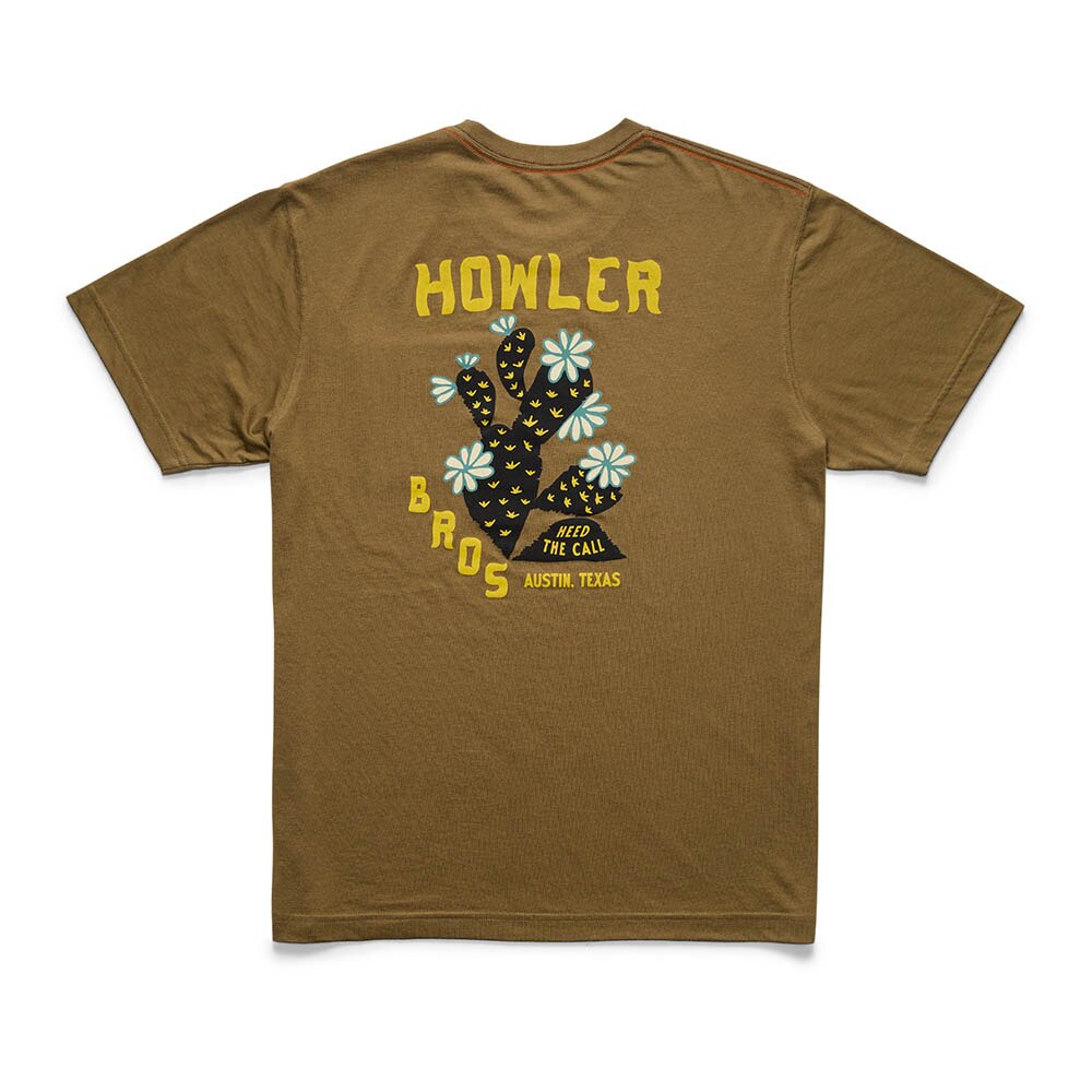 Howler Brothers Prickly Pear Pocket TShirt Mens in Ivy Green