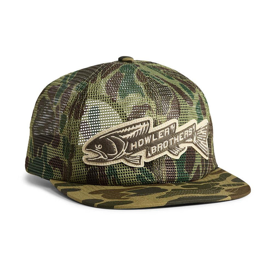 Howler Brothers Trout Bolt Unstructured Snapback Hat in Camo
