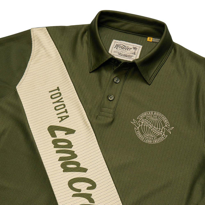 Howler Brothers x Land Cruiser Tech Polo Mens in Dark Olive