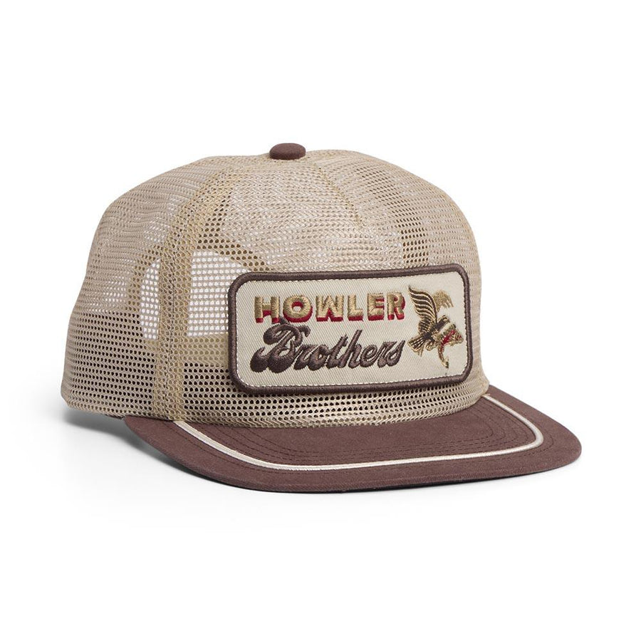 Howler Brothers Feedstore Unstructured Snapback Hat in Osprey Prey Khaki Brown