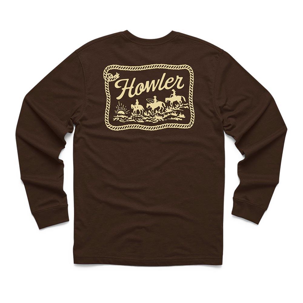 Howler Brothers Posse Long Sleeve TShirt Mens in Mahogany
