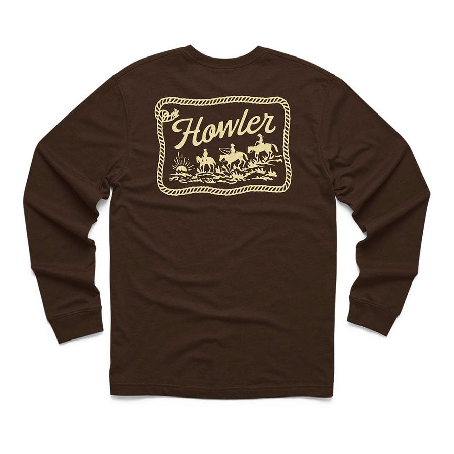 Howler Brothers Posse Long Sleeve TShirt Mens in Mahogany