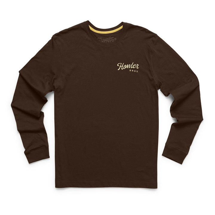 Howler Brothers Posse Long Sleeve TShirt Mens in Mahogany