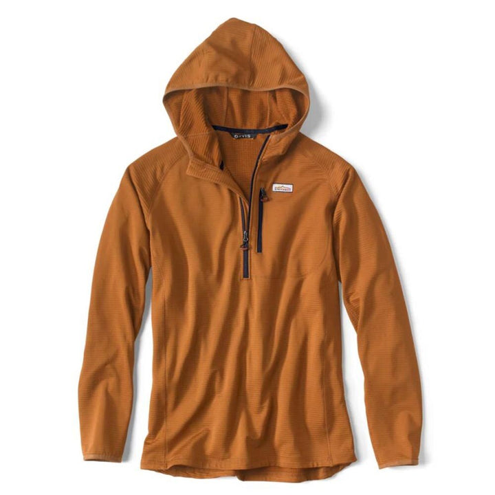 Orvis Horseshoe Hills 1/4 Hoodie Men's in Dark Vicuna