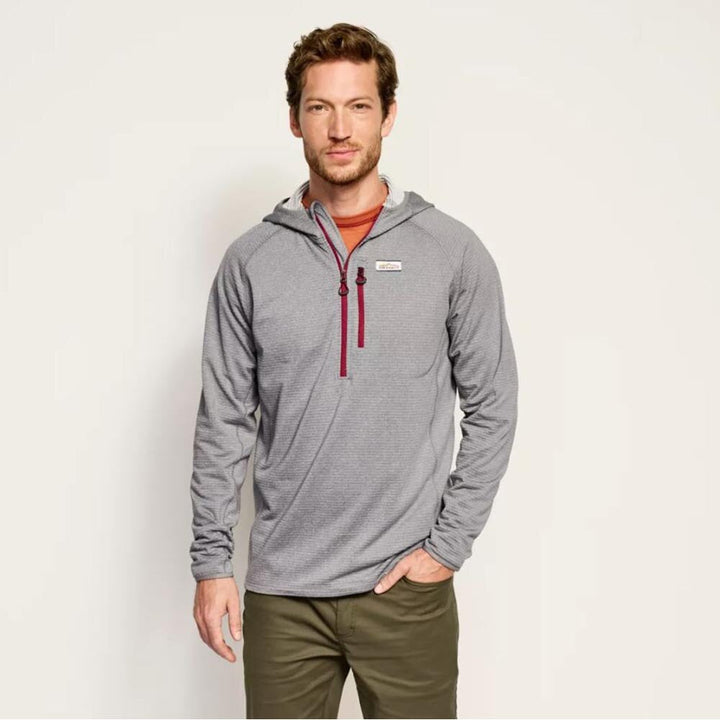 Orvis Horseshoe Hills 1/4 Hoodie Men's in Heather Grey