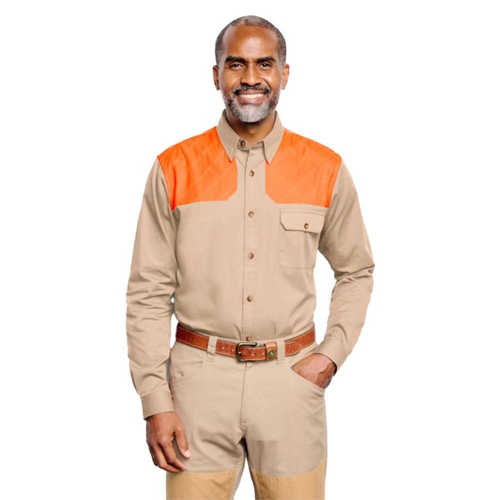 Orvis Midweight Shooting Shirt Mens in Sand and Blaze