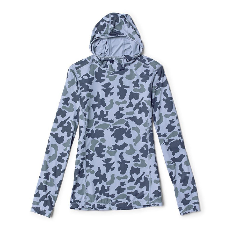 Orvis Sun Defense Printed Hoodie Women's in Blue Camo