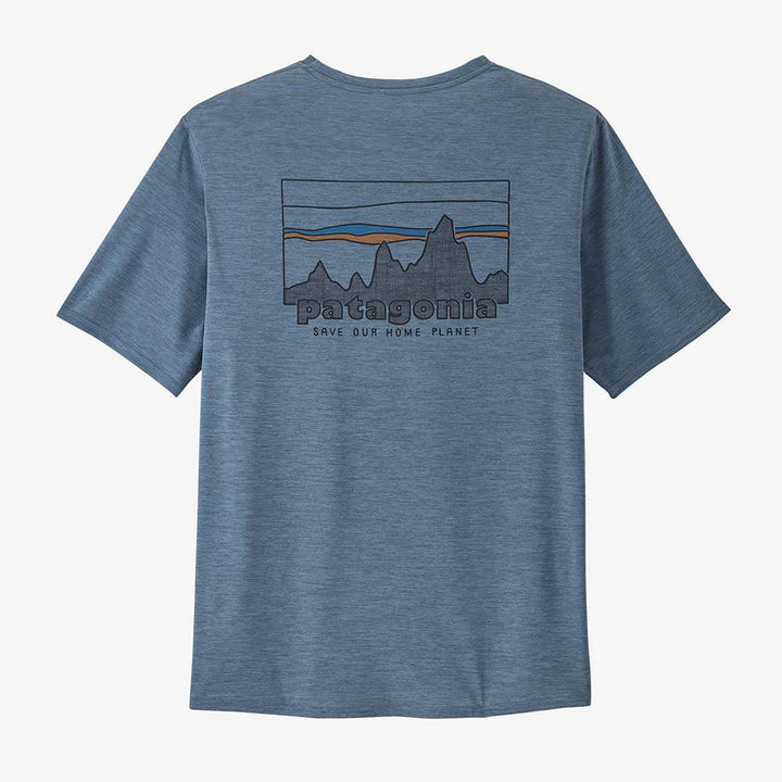 Patagonia Capilene Cool Daily Graphic Shirt Men's in 73 Skyline Utility Blue XDye