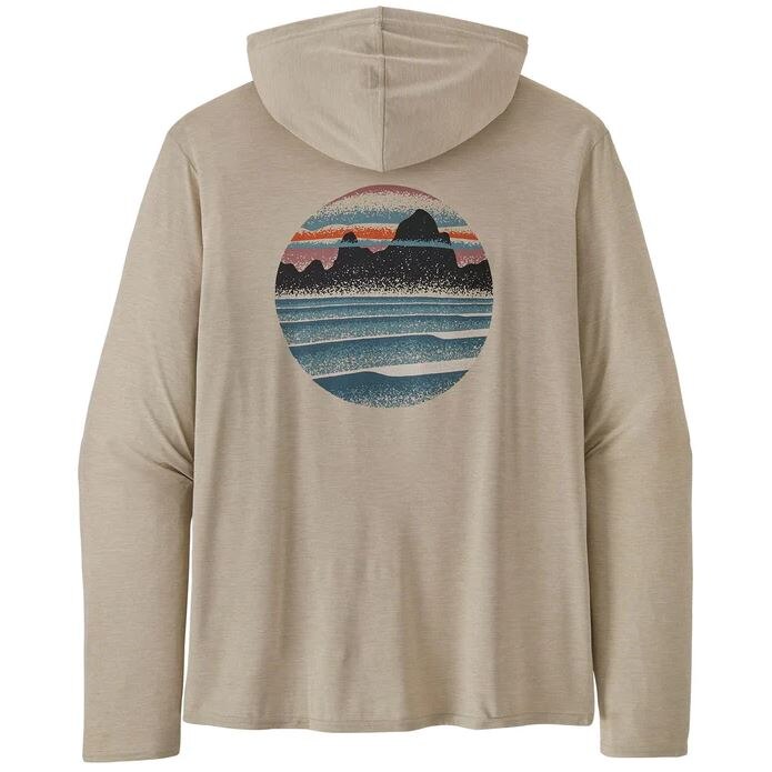 Patagonia Cap Cool Daily Graphic Relaxed Hoody Men's in Skyline Stencil Pumice XDye
