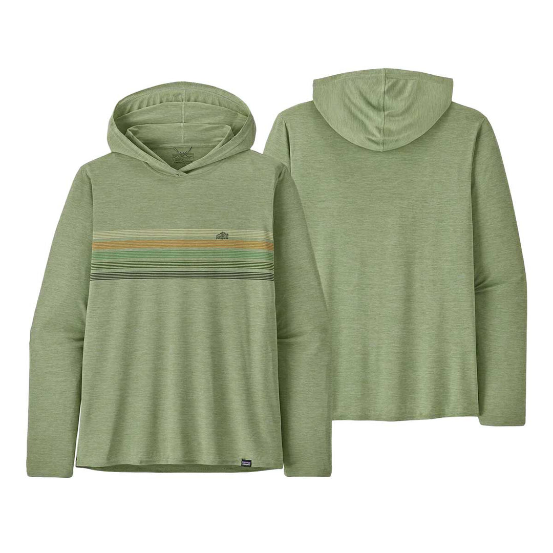 Patagonia Cap Cool Daily Graphic Hoody Men's in Line Logo Ridge Stripe Salvia Green XDye