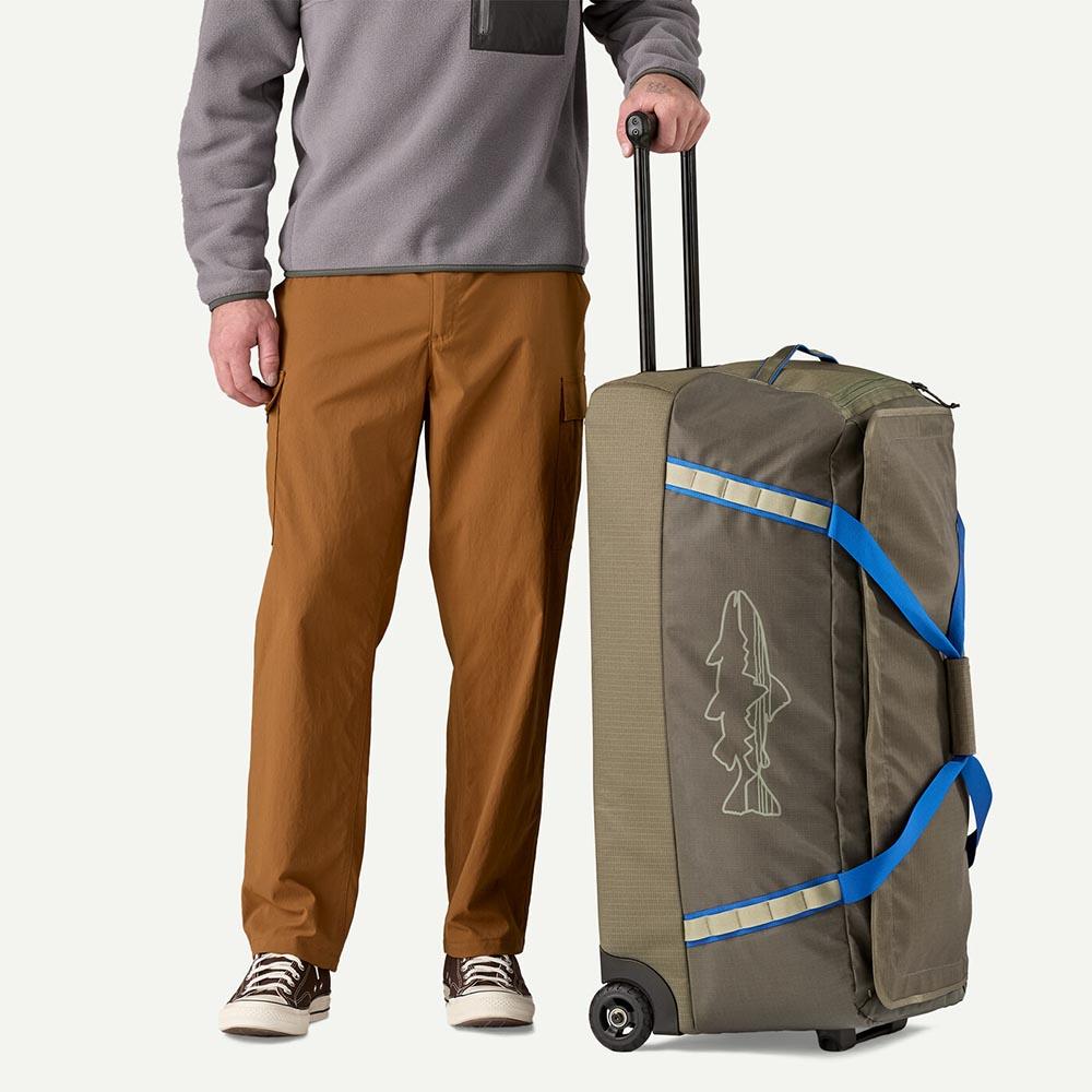 Patagonia Matte Black Hole Wheeled Duffel 100L in Basin Green