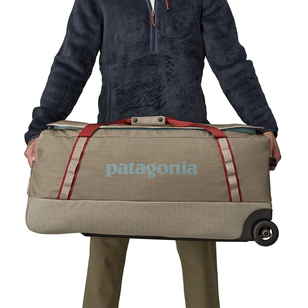 Patagonia Matte Black Hole Wheeled Duffel 100L in Seabird Grey