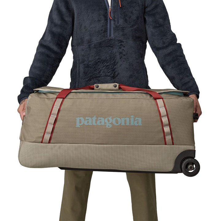 Patagonia Matte Black Hole Wheeled Duffel 100L in Seabird Grey