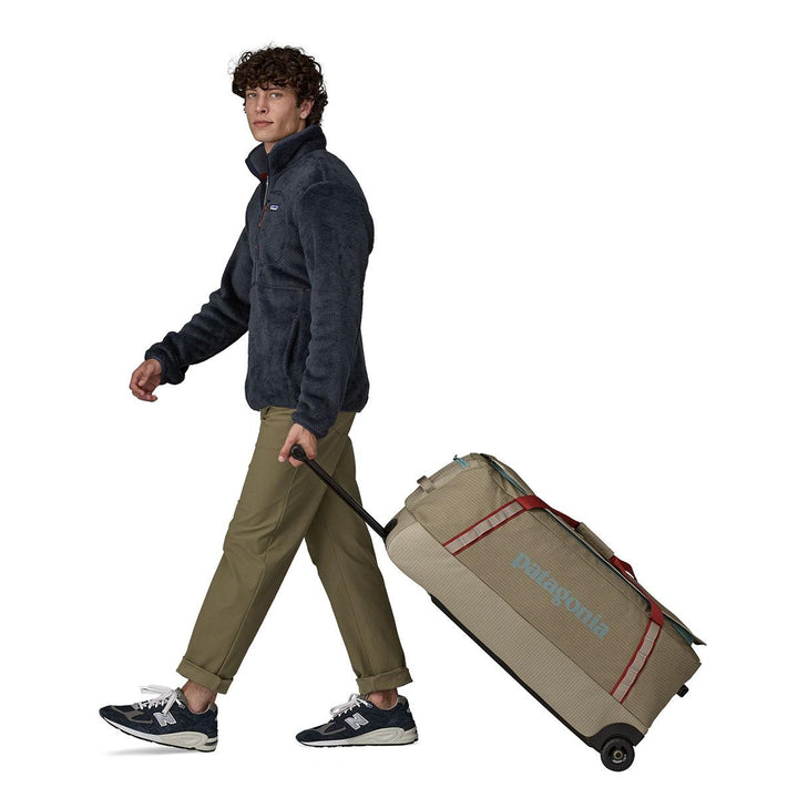 Patagonia Matte Black Hole Wheeled Duffel 100L in Seabird Grey