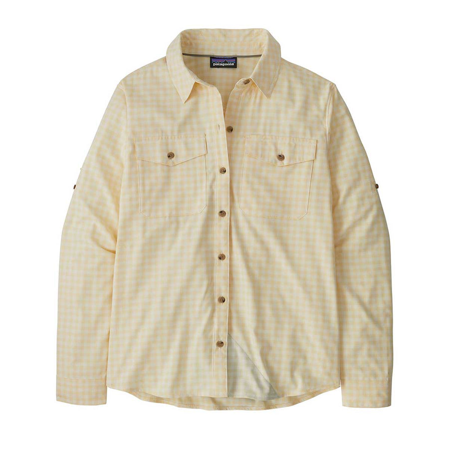 Patagonia Long Sleeve Self Guided Sun Shirt Women's in North Fork Buttercup Yellow