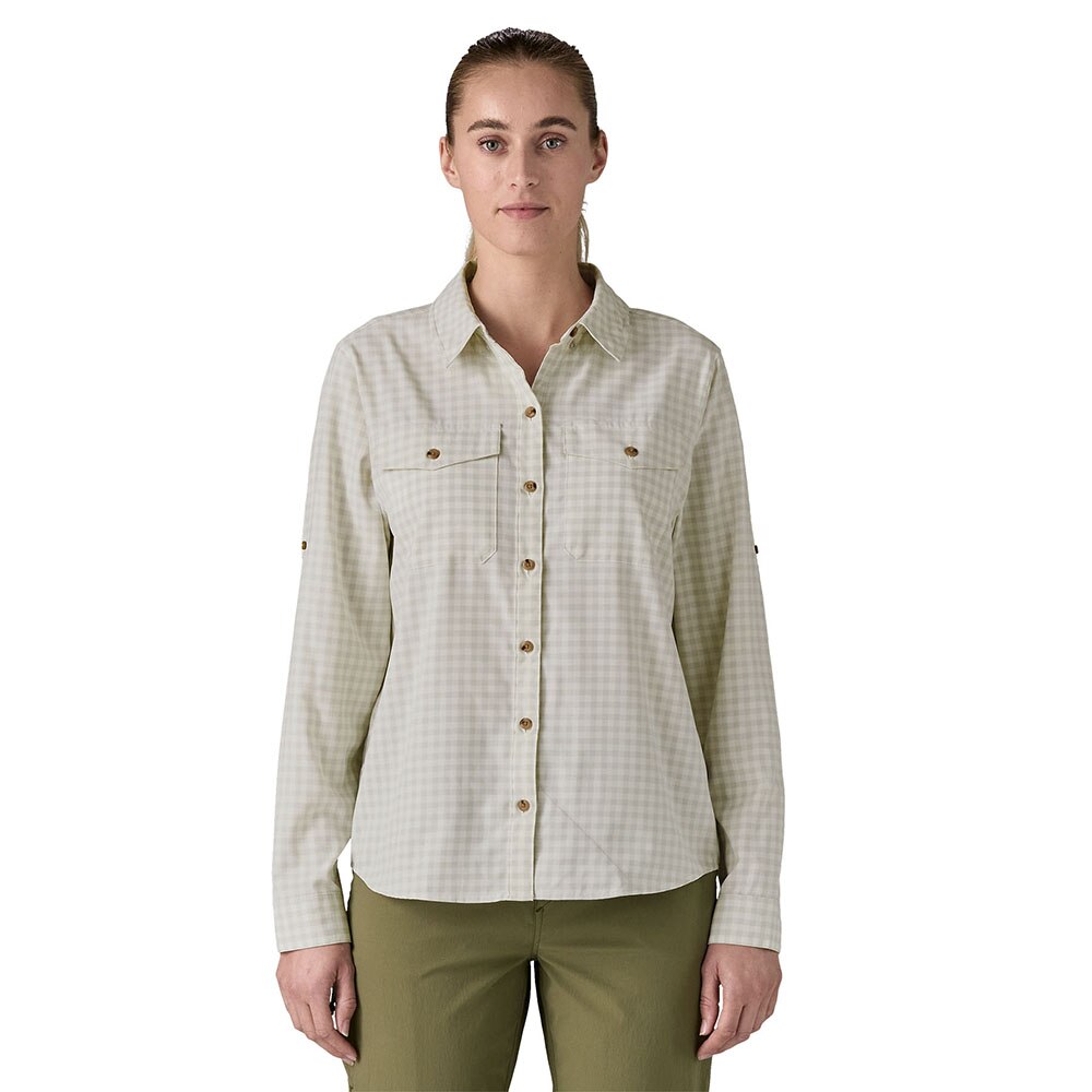 Patagonia Long Sleeve Self Guided Sun Shirt Women's in North Fork Crisp Grey