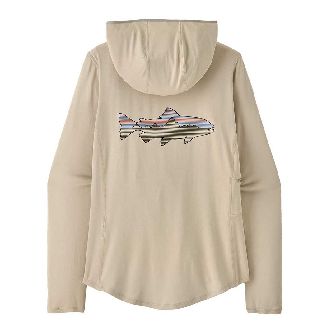 Patagonia Tropic Comfort Natural Graphic Hoody Women's in Fitz Roy Trout Pumice