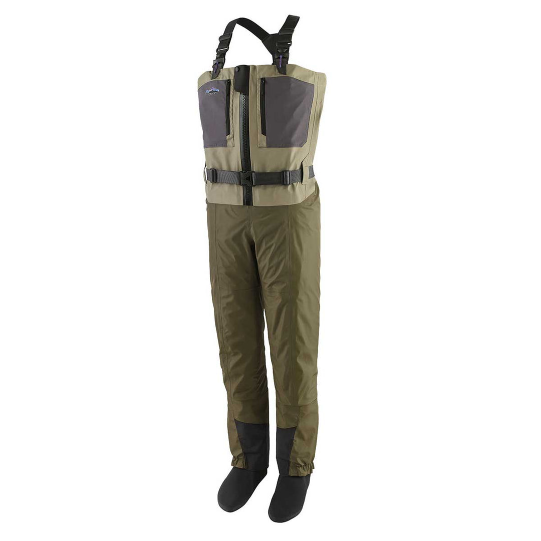 Patagonia Swiftcurrent Traverse Zip Front Waders Men's in River Rock Green