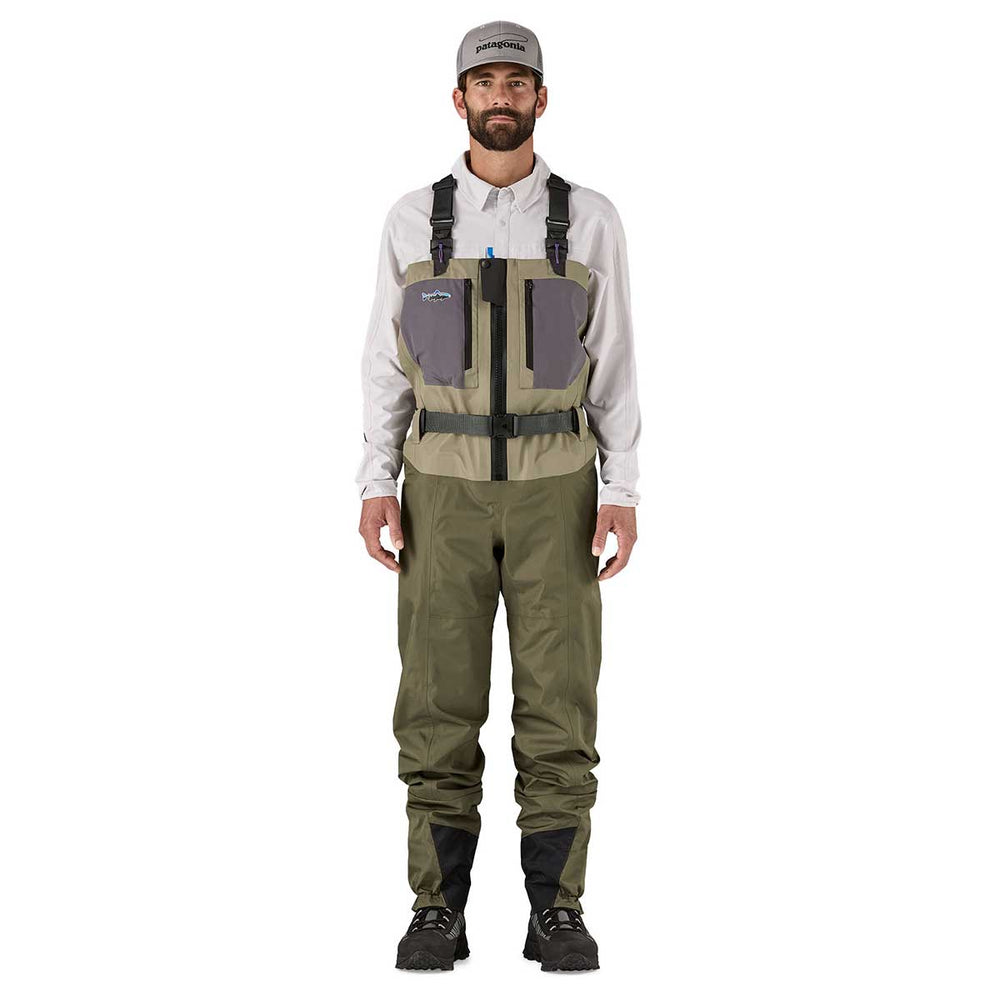 Patagonia Swiftcurrent Traverse Zip Front Waders Men's in River Rock Green