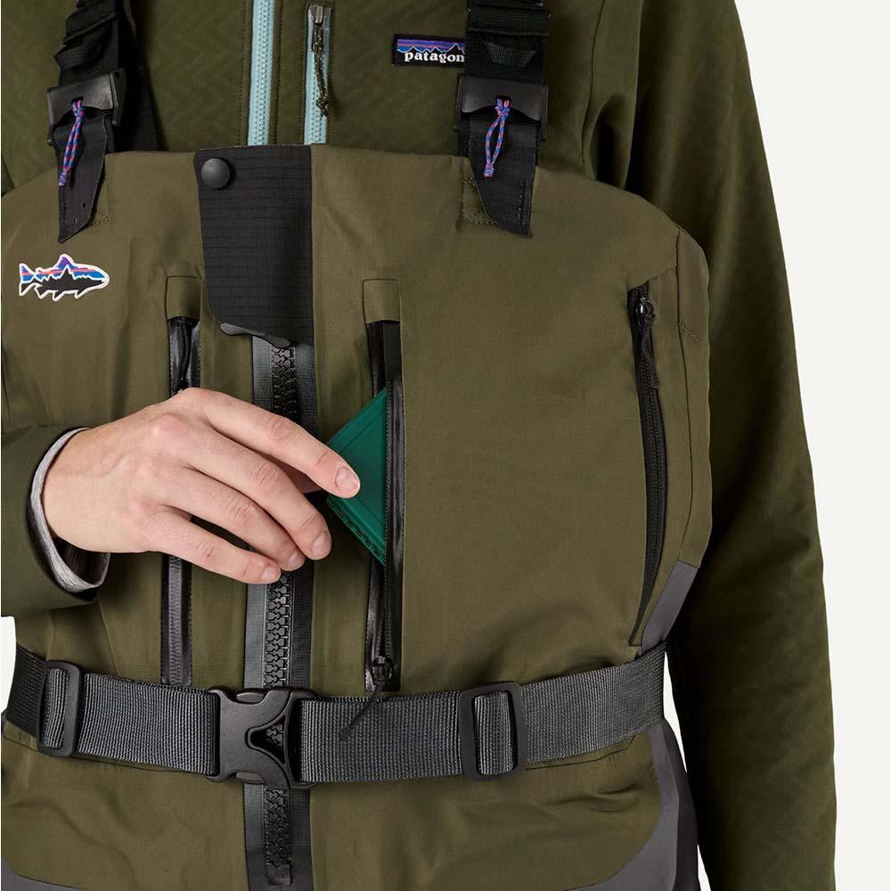 Patagonia Swiftcurrent Expedition Zip Front Waders Women's in Basin Green
