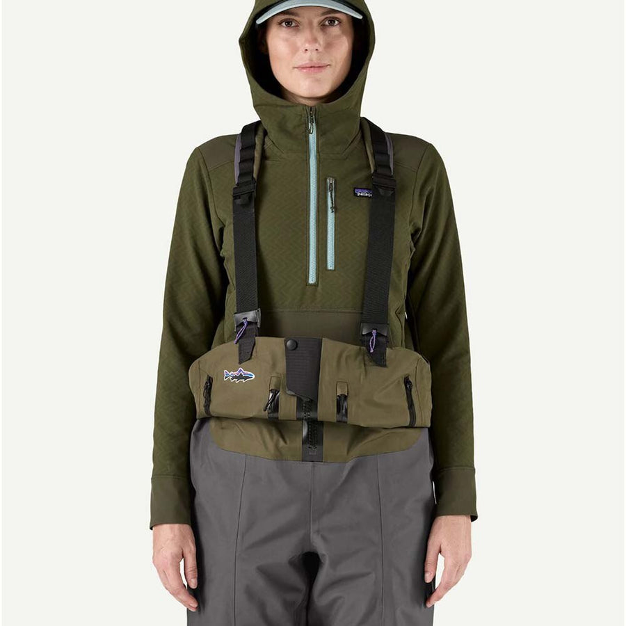 Patagonia Swiftcurrent Expedition Zip Front Waders Women's in Basin Green