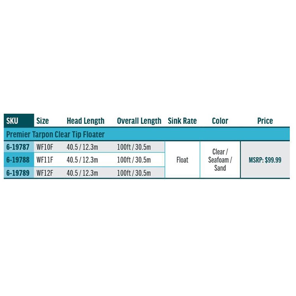 Rio Premier Tarpon Clear Tip Floater Fly Line