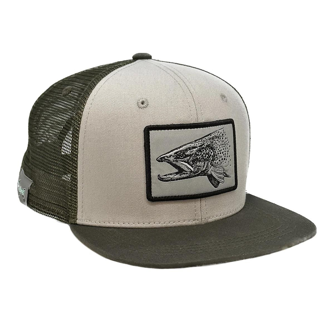 RepYourWater Predator High Profile Hat in Light Grey and Green