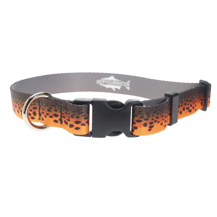 RepYourWater Dog Collar in Brown Trout Skin