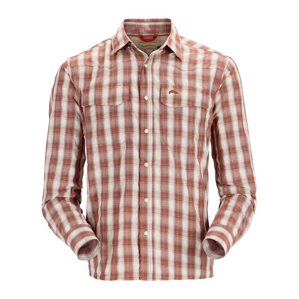 Simms Big Sky Long Sleeve Shirt Men's in Clay and Hickory Plaid