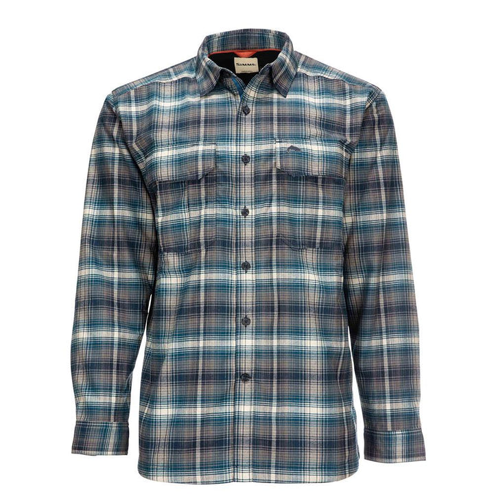 Simms ColdWeather Long Sleeve Shirt Men's in Atlantis Steel Plaid