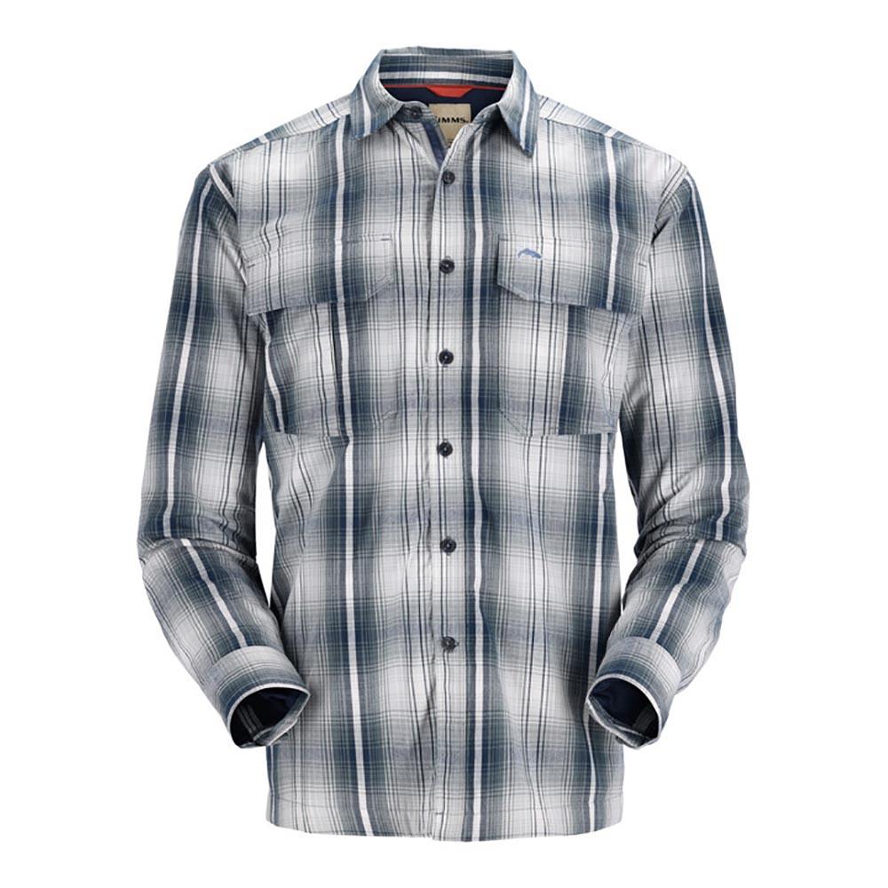 Simms ColdWeather Long Sleeve Shirt Men's in Navy Sterling Plaid