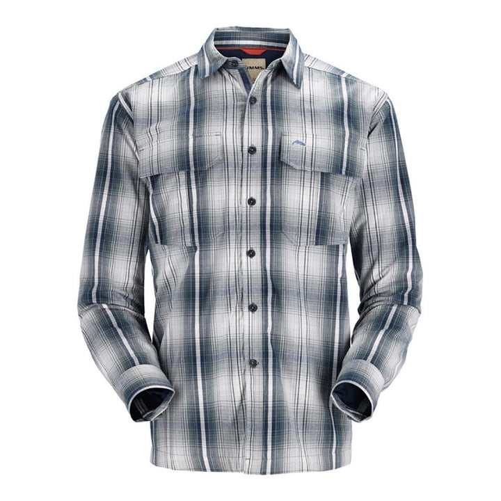 Simms ColdWeather Long Sleeve Shirt Men's in Navy Sterling Plaid