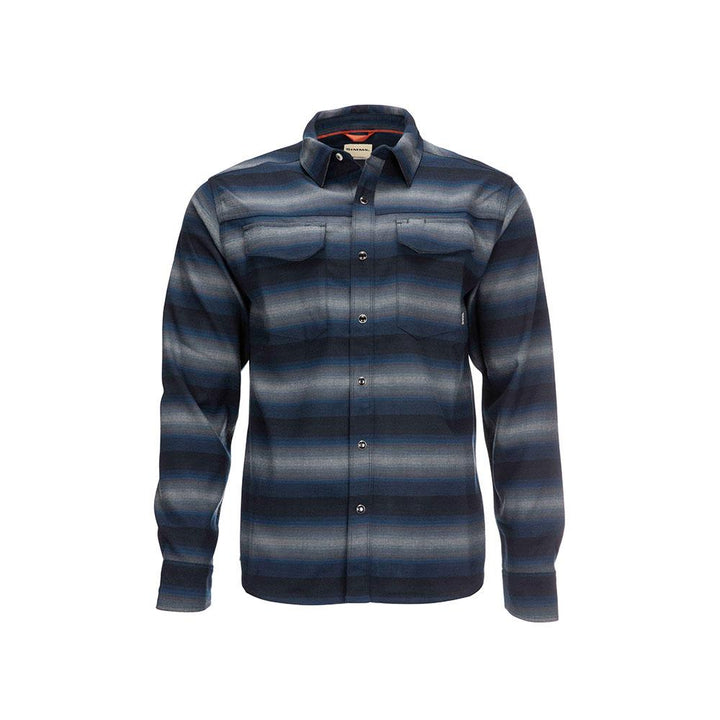 Simms Gallatin Flannel Long Sleeve Shirt Men's in Atlantis Stripe