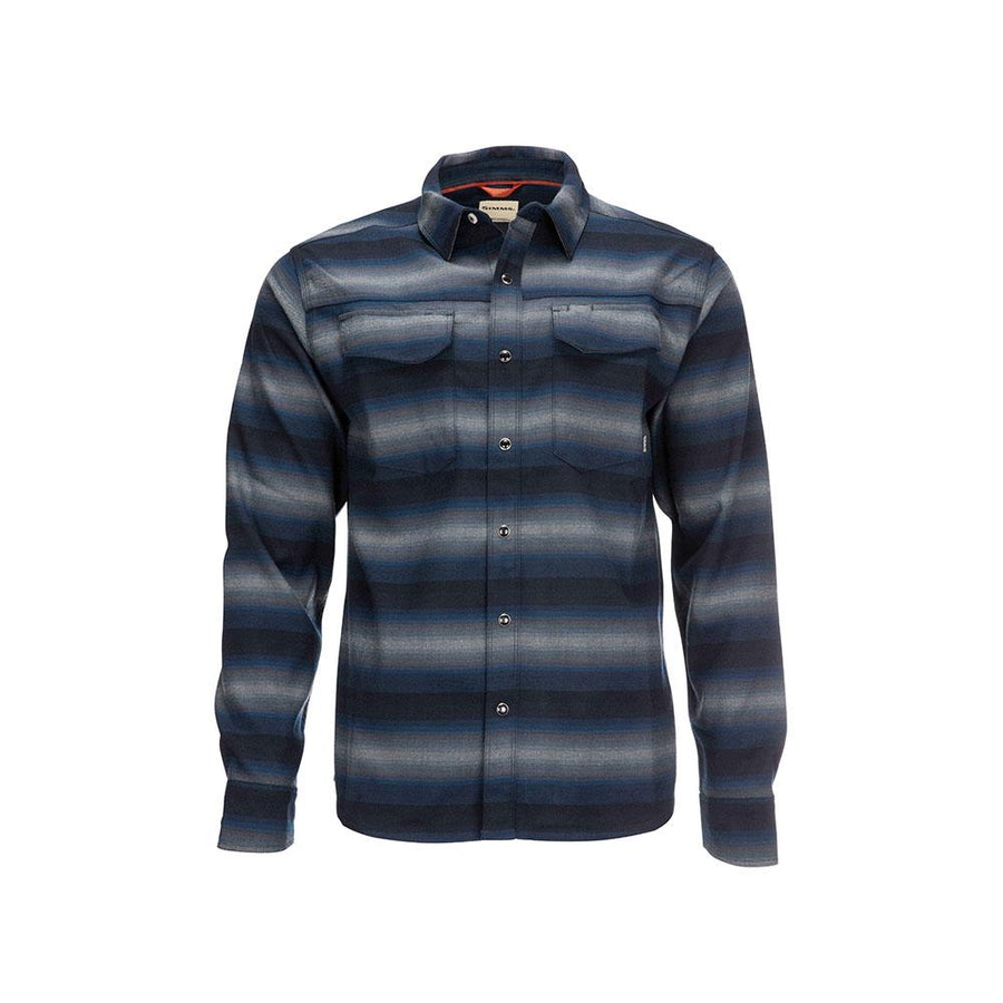 Simms Gallatin Flannel Long Sleeve Shirt Men's in Atlantis Stripe