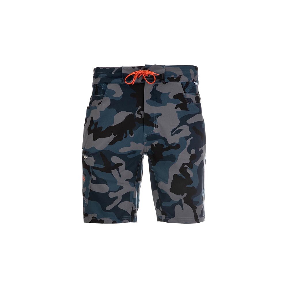 Simms Seamount Board Short Men's in Woodland Camo Storm