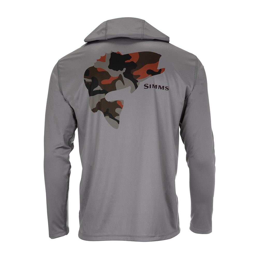 Simms Tech Hoody Artist Series Men's in Bass Woodland Camo Flame and Steel