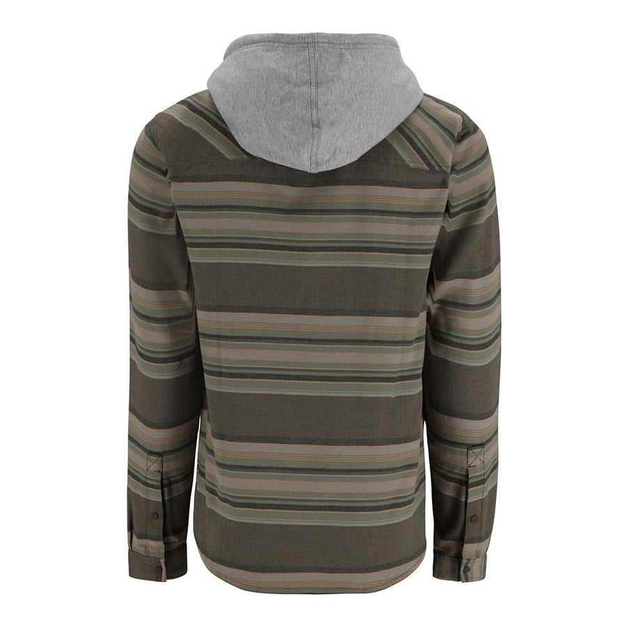 Simms Santee Flannel Hoody Men's in Hickory and Dolomite Blanket Stripe