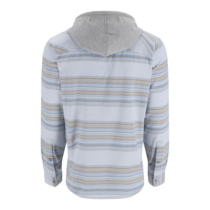 Simms Santee Flannel Hoody Men's in White and Pale Pine Blanket Stripe