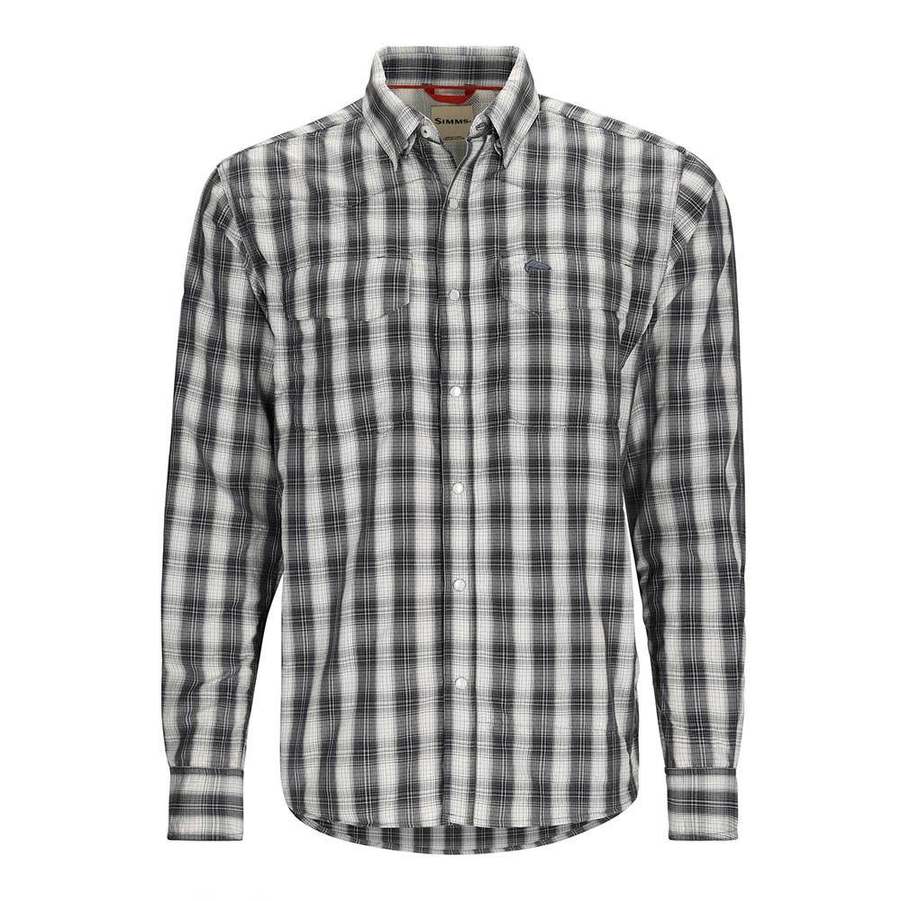 Simms Big Sky Long Sleeve Shirt Men's in Black Plaid