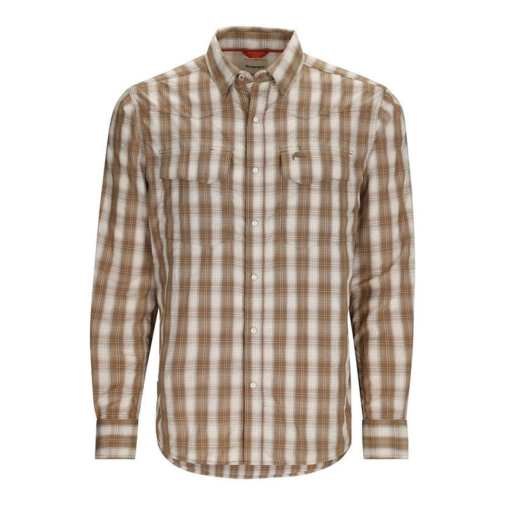 Simms Big Sky Long Sleeve Shirt Men's in Driftwood Plaid