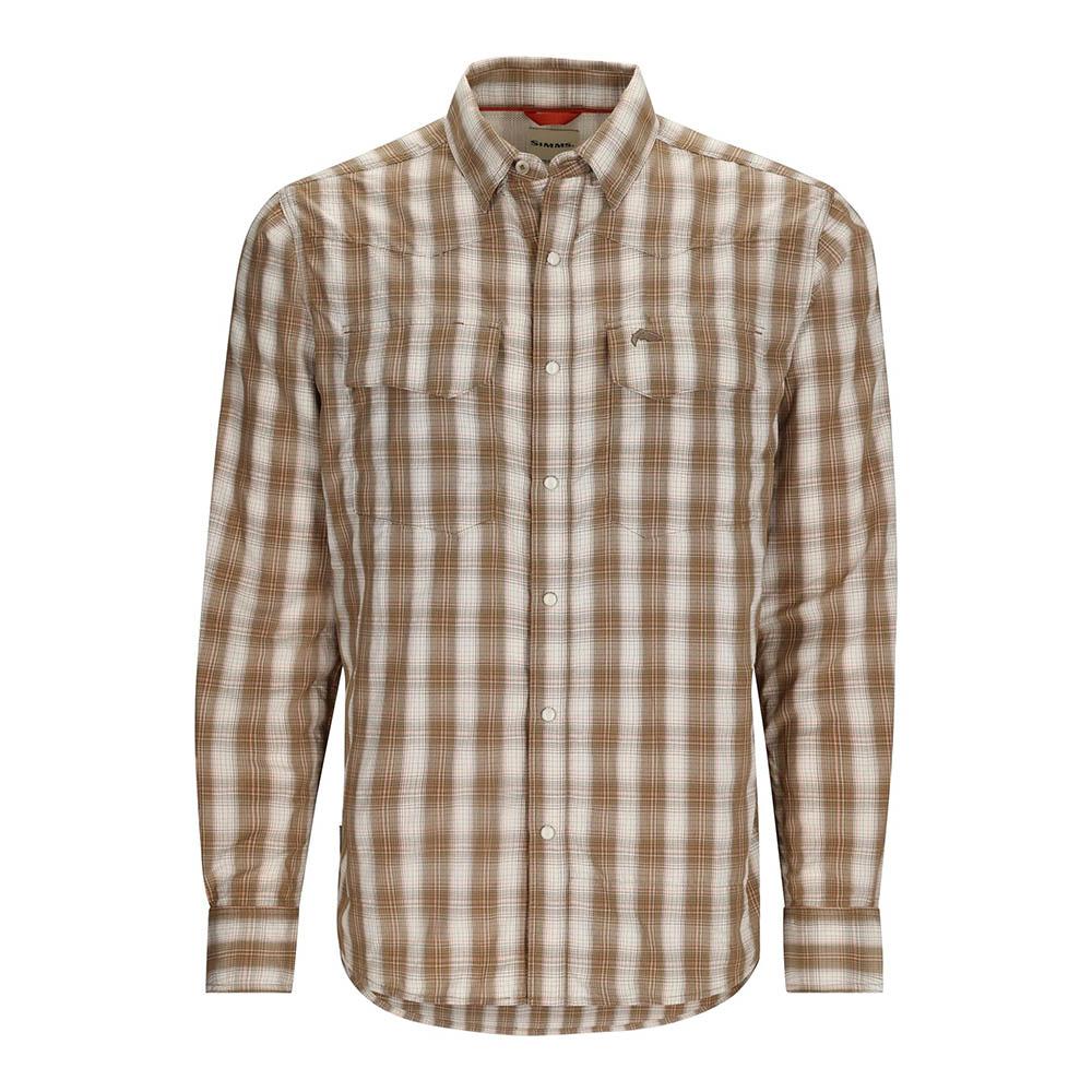 Simms Big Sky Long Sleeve Shirt Men's in Driftwood Plaid