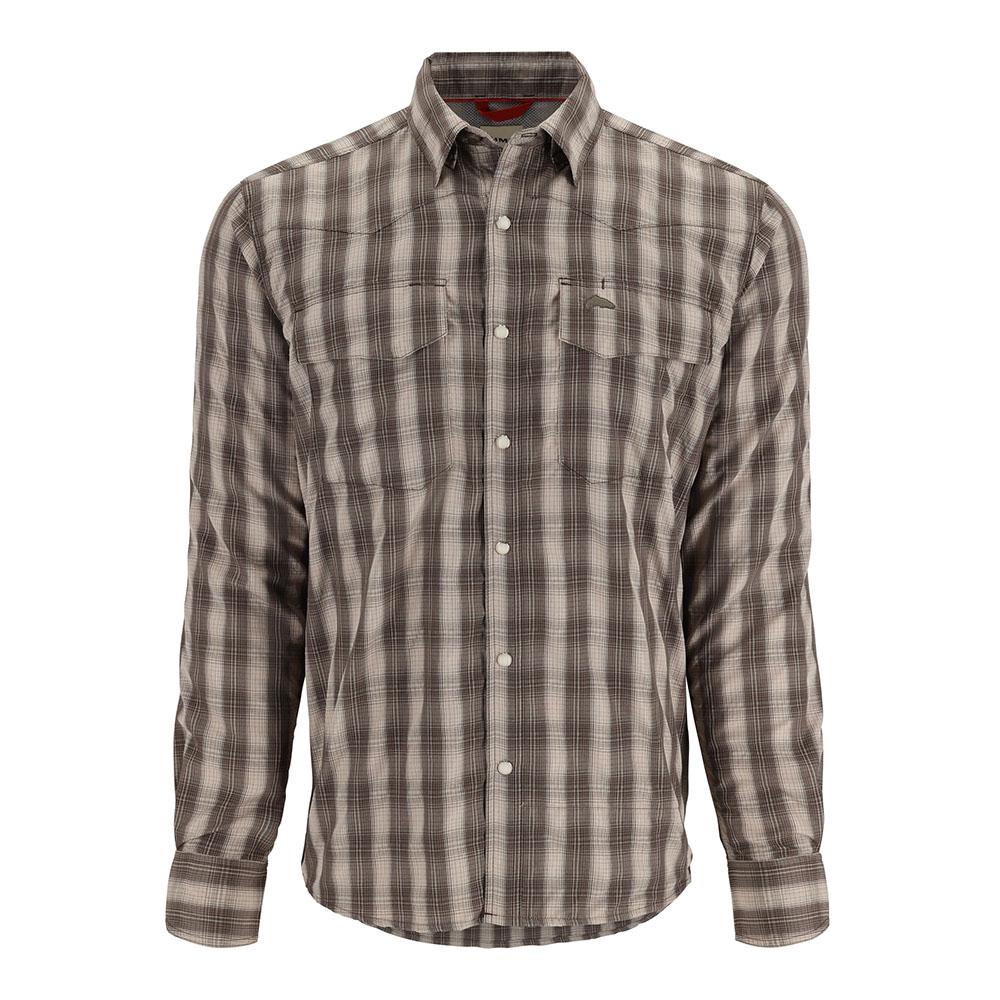 Simms Big Sky Long Sleeve Shirt Men's in Hickory Plaid
