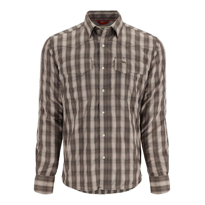 Simms Big Sky Long Sleeve Shirt Men's in Hickory Plaid