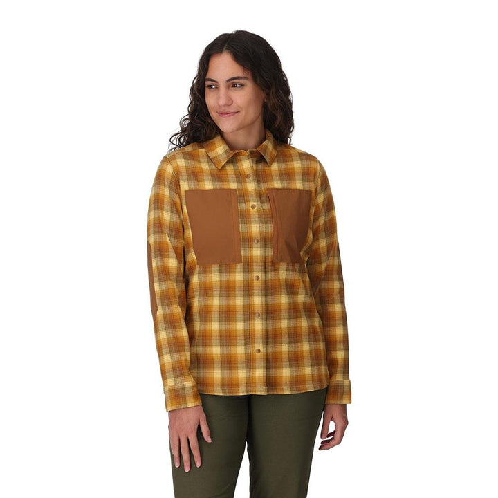 Simms Guide Flannel Women's in Kennebec Plaid Sandbar