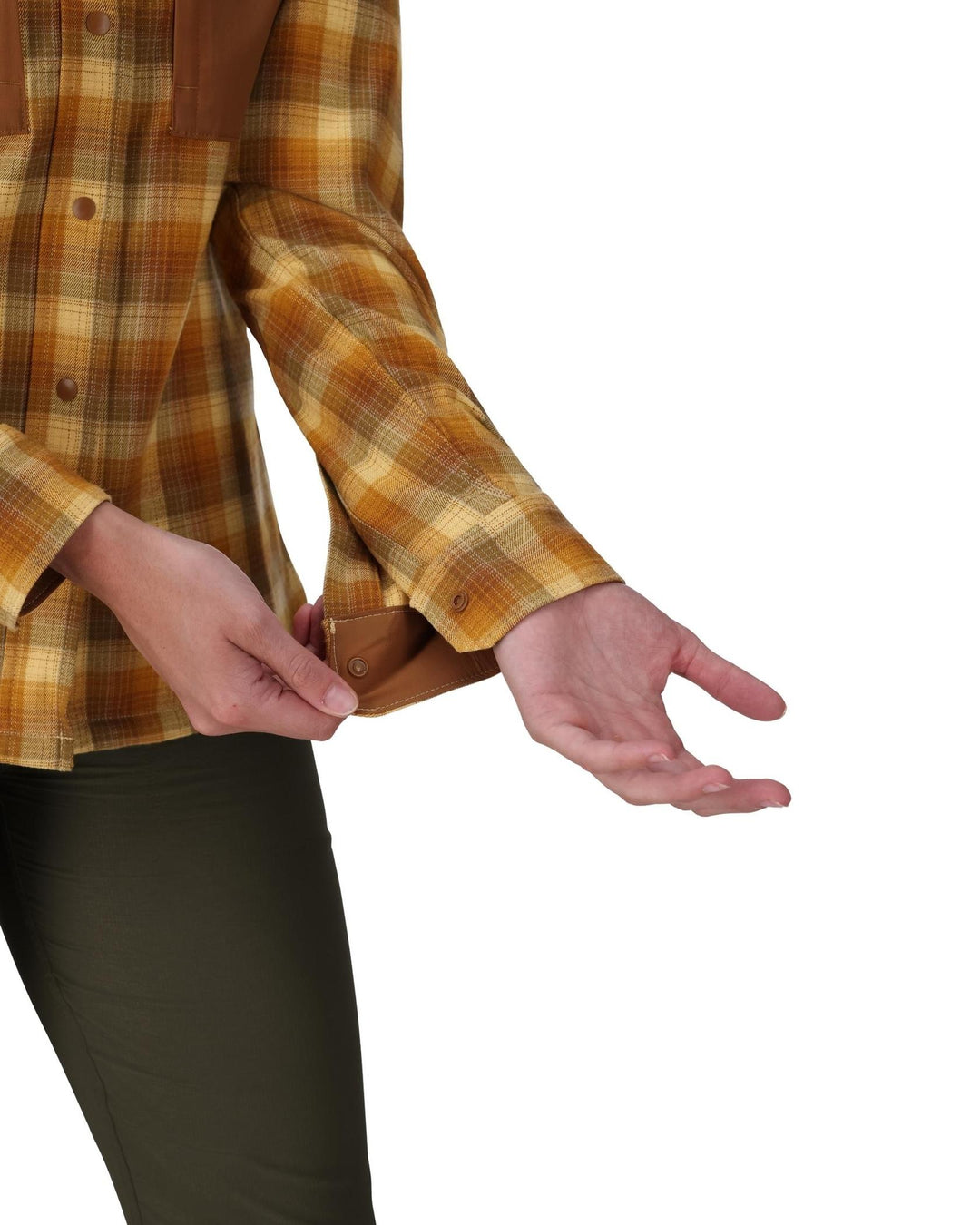 Simms Guide Flannel Women's in Kennebec Plaid Sandbar