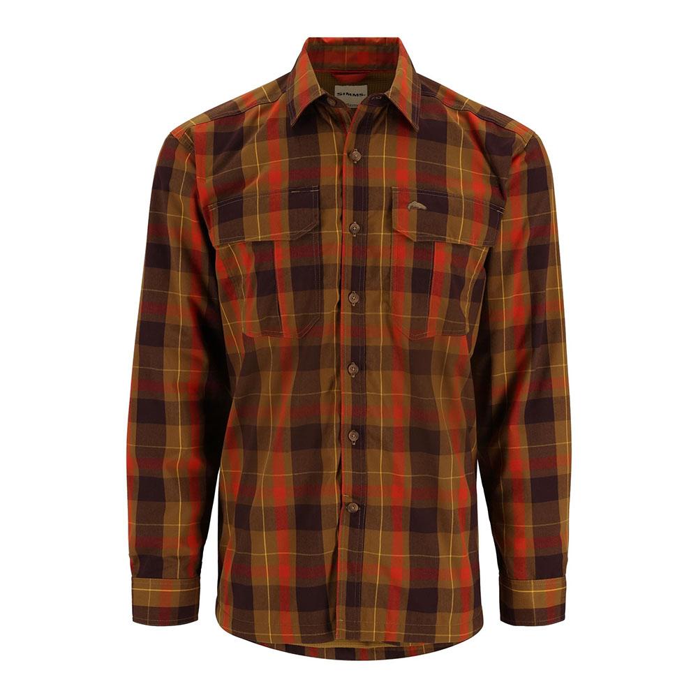 Simms Coldweather Long Sleeve Shirt Men's in Bronzeback Logan Plaid